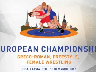 Девять гродненских спортсменов выступают на чемпионате Европы по вольной, греко-римской и женской борьбе в Риге (Латвия)
