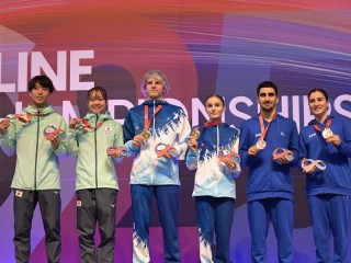 Белорусские батутисты выиграли золото в мужском командном турнире на чемпионате мира в Памплоне